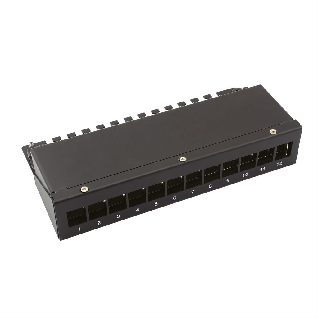 VALUE Keystone Module frame, 12 poorten, leeg, zwart