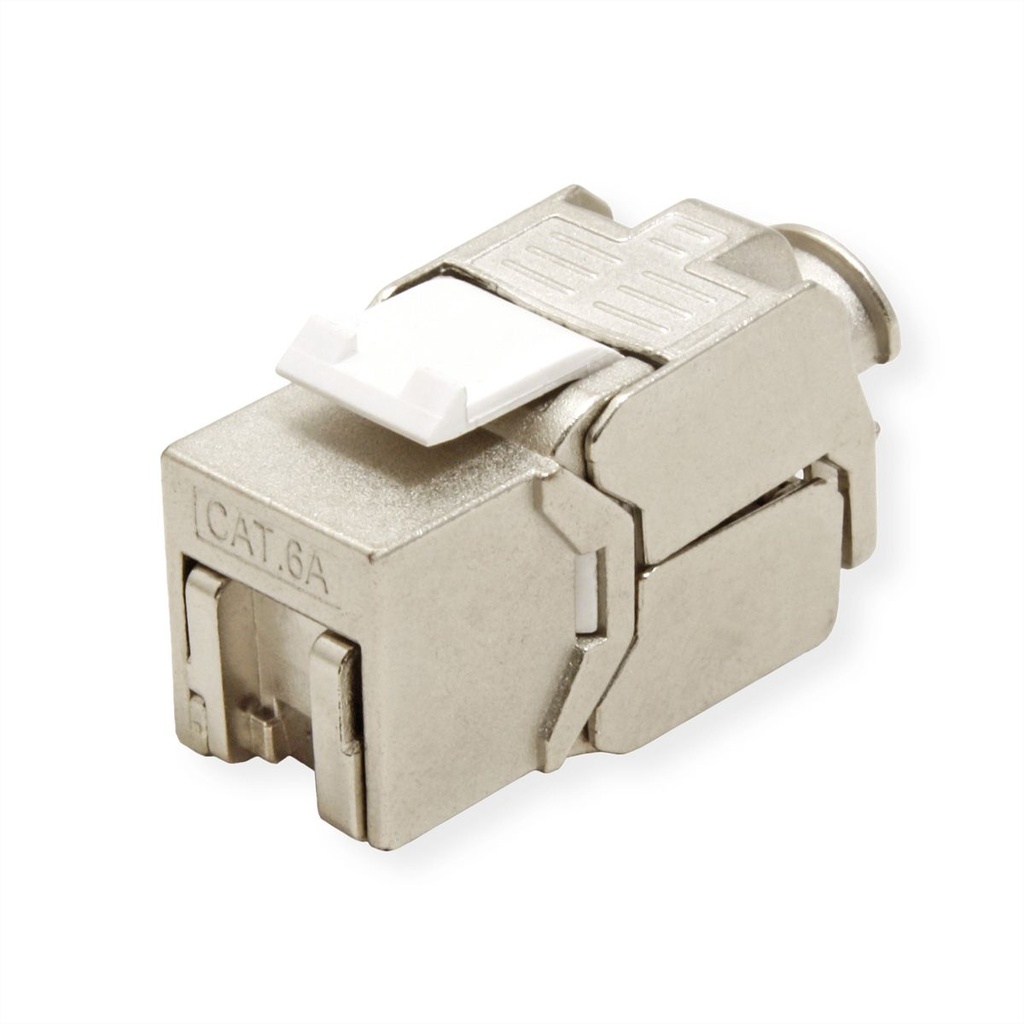ROLINE Keystone Jack, Cat.6A (Classe EA), RJ-45, UTP, sans outil, SLIM et SHORT, blanc