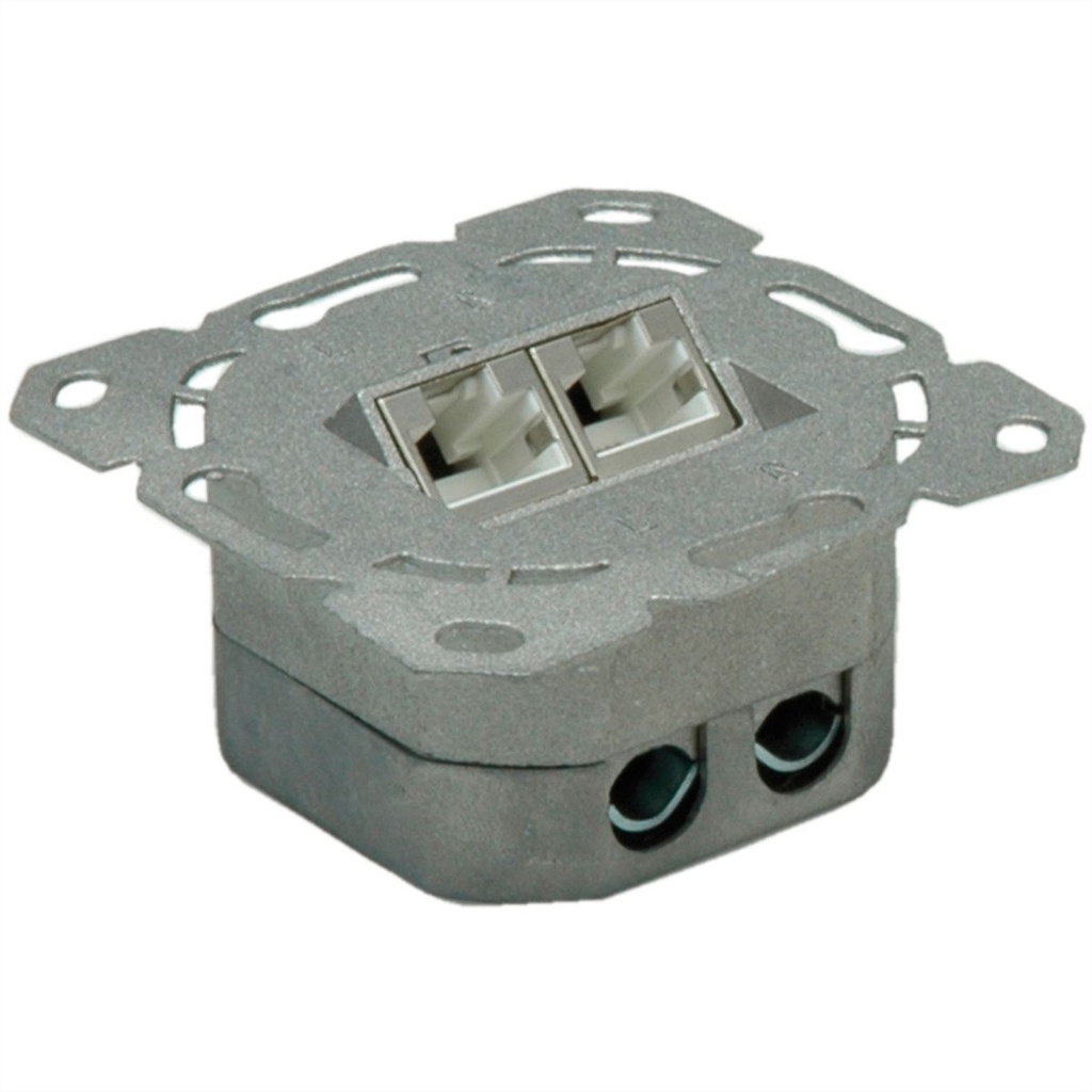 Prise murale encastrée VALUE Cat.6A (classe EA), STP, verticale, blanche