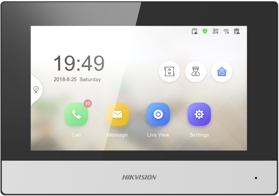 Hikvision DS-KH6320-WTE1 7&quot; touchscreen wifi 802.11b/g/n; PoE/12 VDC. TF-kaart, max. 32G