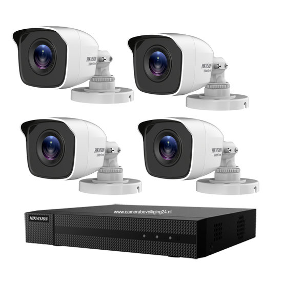 Kit DVR HIKVISION Turbo HD-TVI 4 canaux - 4 caméras Bullet extérieures 2 MP IR 20 M Vision nocturne - Disque dur 1 To
