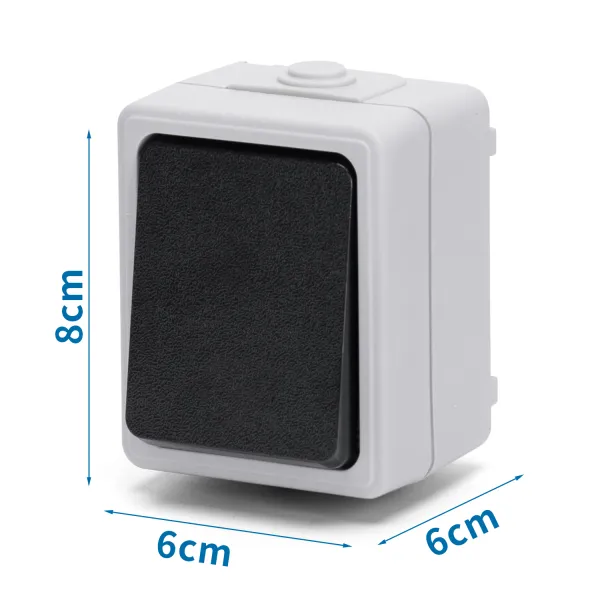AIGOSTAR Onderbreker unipolaire - Schema 1 - 10A - 250V - IP54 - Gris - Schijnbaar