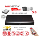 HIKVISION Camera Kit Smart Hybrid G2-serie 8x IP-camera Bullet 8MP - NVR 8x kanaal - harde schijf 4 TB