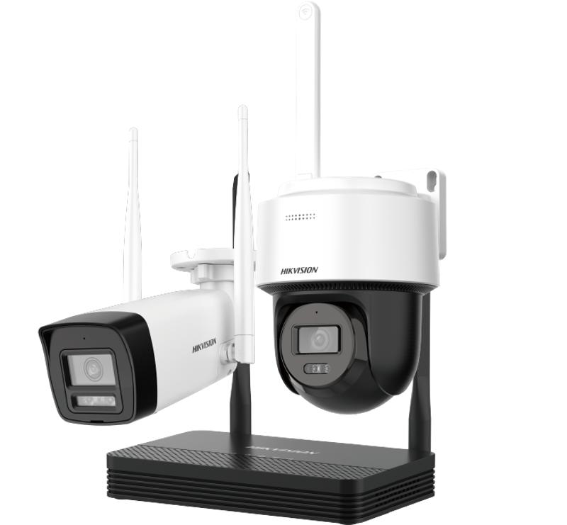 Kit IP Wi-Fi HIKVISION NKS424W03H 4MP H.265, une caméra bullet + une caméra PTDome, kit NVS Wi-Fi - Micro SD en option