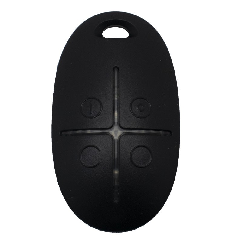 Ajax SpaceControl, een sleutelhanger voor het bedienen van beveiligingsmodi, zwart. Batterij: CR2032-batterij.