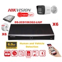 HIKVISION Camera Kit Smart Hybrid G2 Series  6x IP Camera Bullet  6MP -   NVR 8xChannel - Hard Disk 4Tb Extensible To Max 8x IP Camera