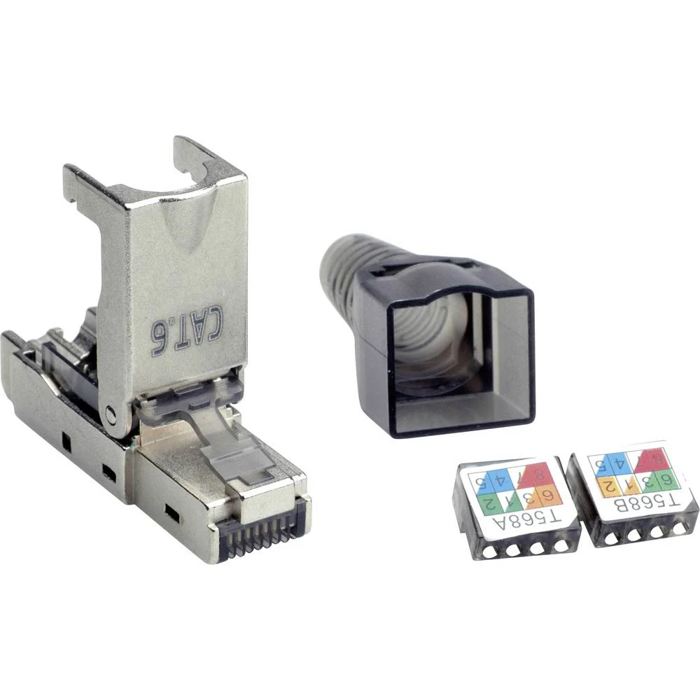 26.99.0371 RJ45 CAT.6(E) mannelijke afgeschermde STP-connector, metaal - gereedschapsloos te installeren