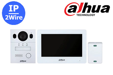 [DHI-KTX01(S)] Dahua DHI-KTX01 2-draads hybride video-deurintercomset - Wifi Monitor / DMSS-apps (Opbouwmontage)
