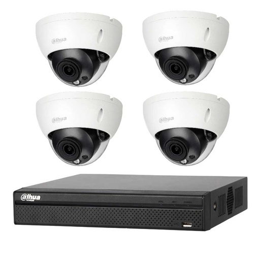 [KITCVI4M-4D-1TB] DAHUA KIT HDCVI 4MP DVR 4CH - 4x Caméra Dôme Antivandale 4MP Intérieur/Extérieur IP67 - HD 1 To
