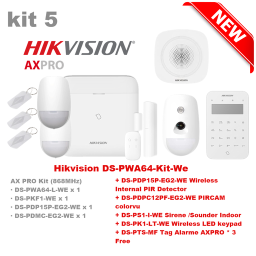 [PWA64-KIT05] Hikvision DS-PWA64-Kit-WE Draadloze Alarmkit 5