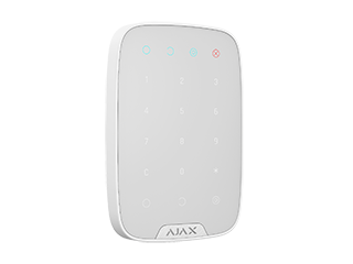 [38253.83.WH1] Ajax KeyPad Plus, Clavier tactile sans fil avec lecteur RFID, Blanc, Batterie : 4 piles AA, Dimensions 165x113x20mm