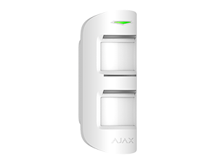 [38197.33.WH1] Ajax MotionProtect Outdoor, Wireless outdoor motion detector, white. Detection adjustable: 3-15m, pet imune up to 80cm, intallation height: 0,8-1,3m, 2 x CR123A battery
